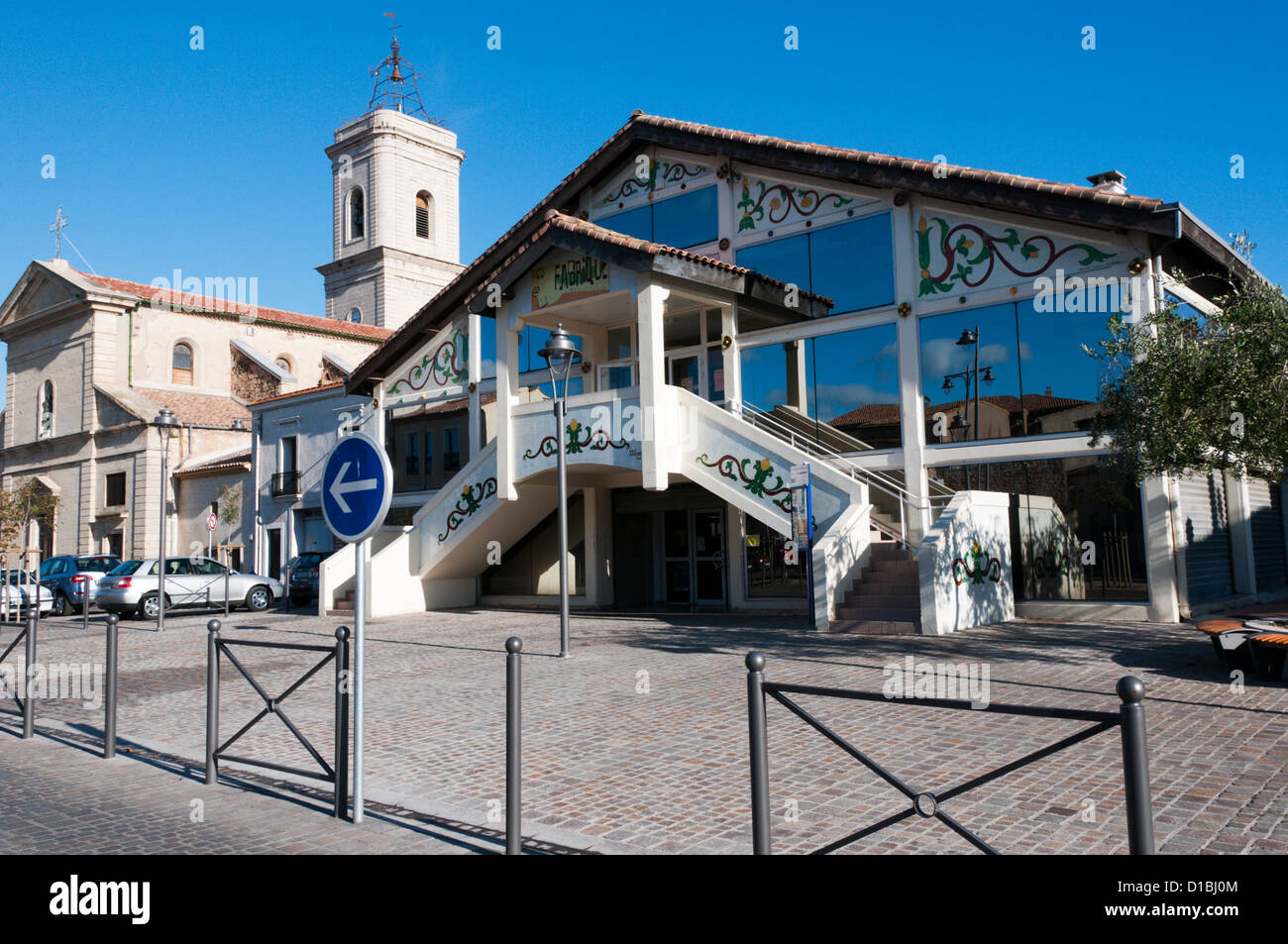 Marseillan market hall. Stock Photo