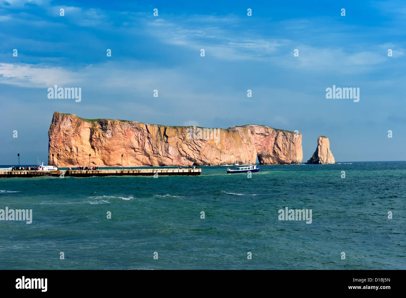 Perce Rock, famous place in Gaspe, Quebec, Canada Stock Photo