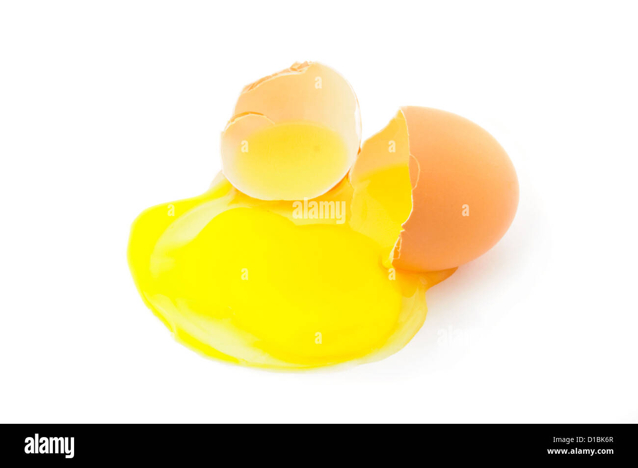 broken chicken egg isolated on white background Stock Photo - Alamy