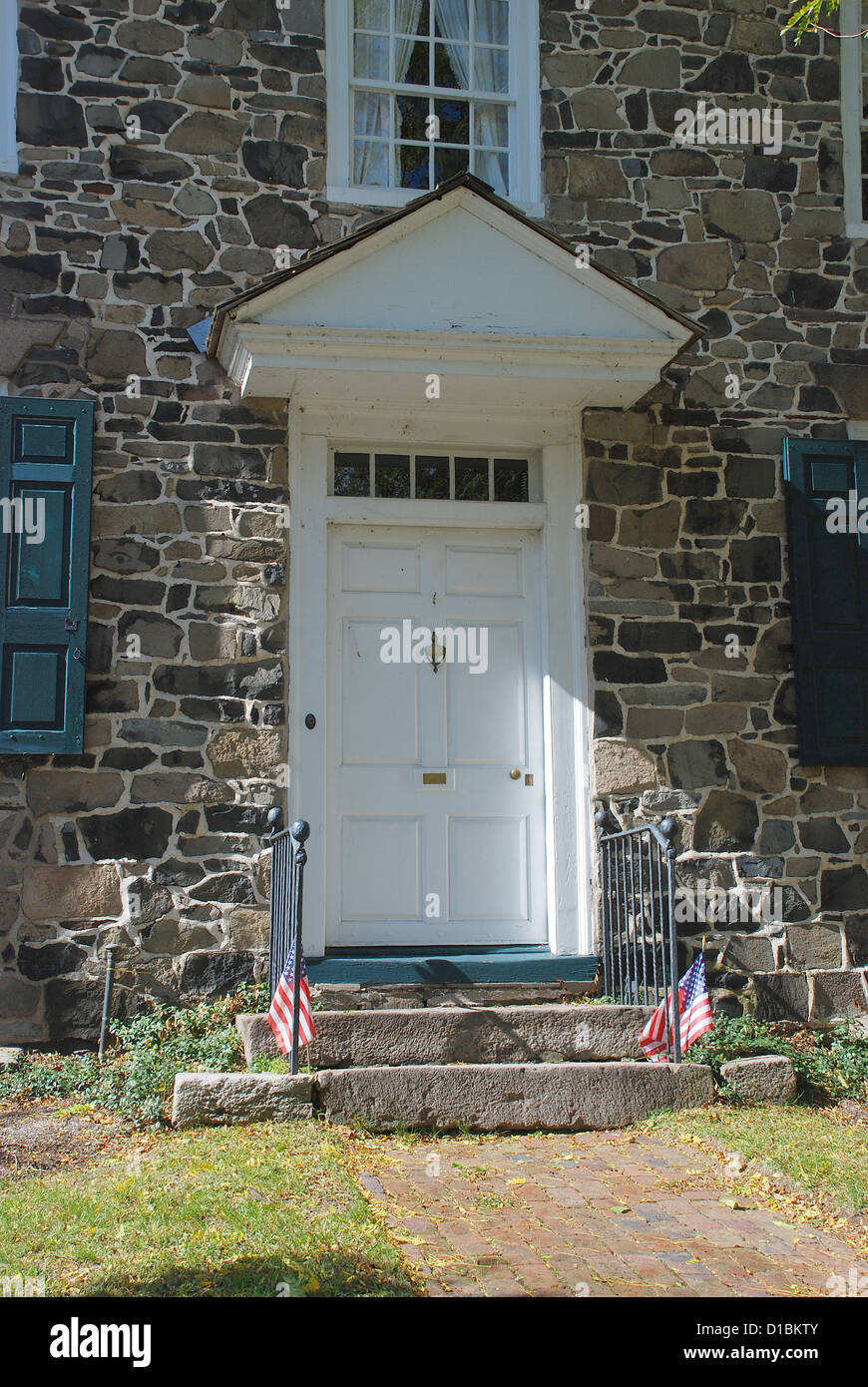 Front door of a stone mansion in Pennsylvania, USA Stock Photo - Alamy