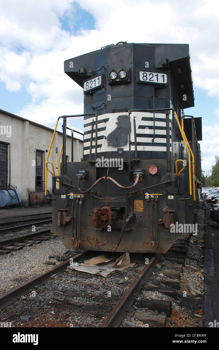 Frontal of a Historic diesel locomotive in New Hope. Pennsylvania, USA. Stock Photo