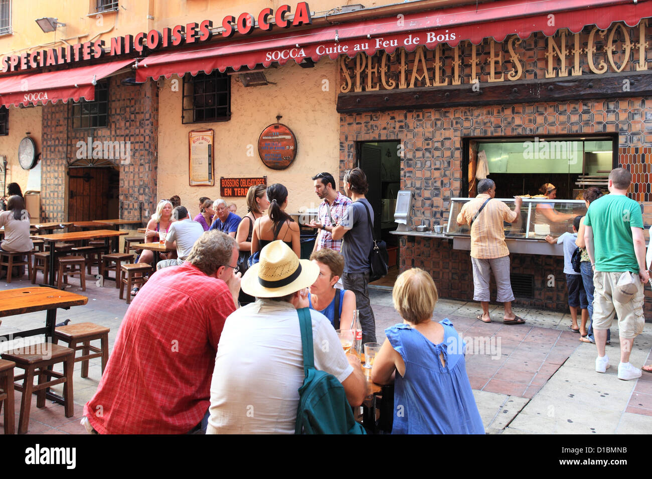 Street scene in the old city of Nice Stock Photo