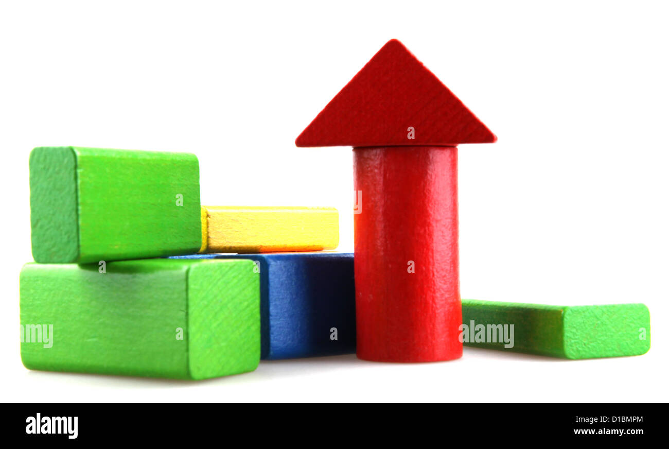 Building block tower isolated hires stock photography and images Alamy