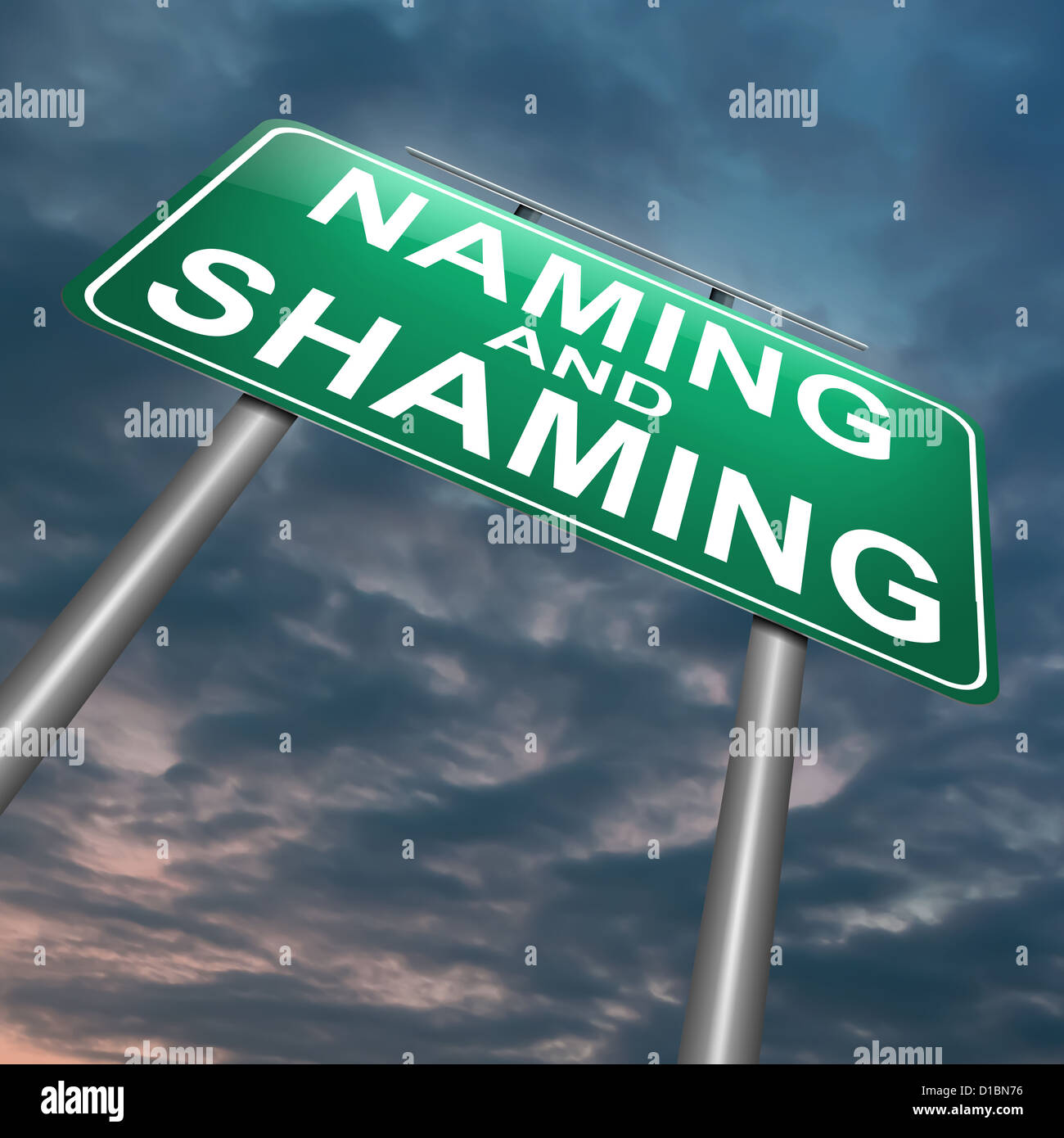 Naming and shaming. Stock Photo