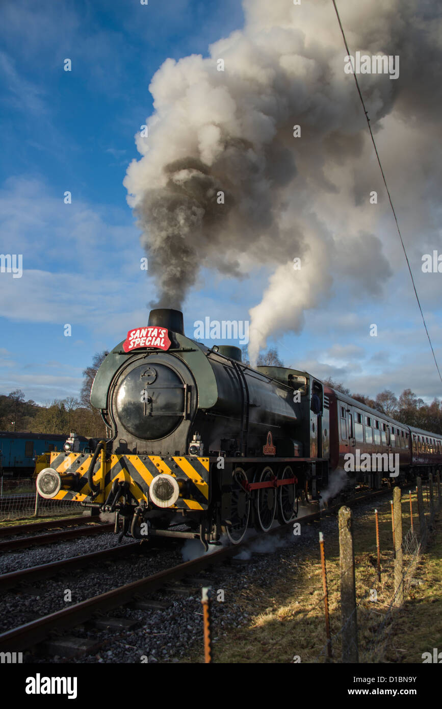 The Peak Rail Santa's special steam train running from Rowsley to