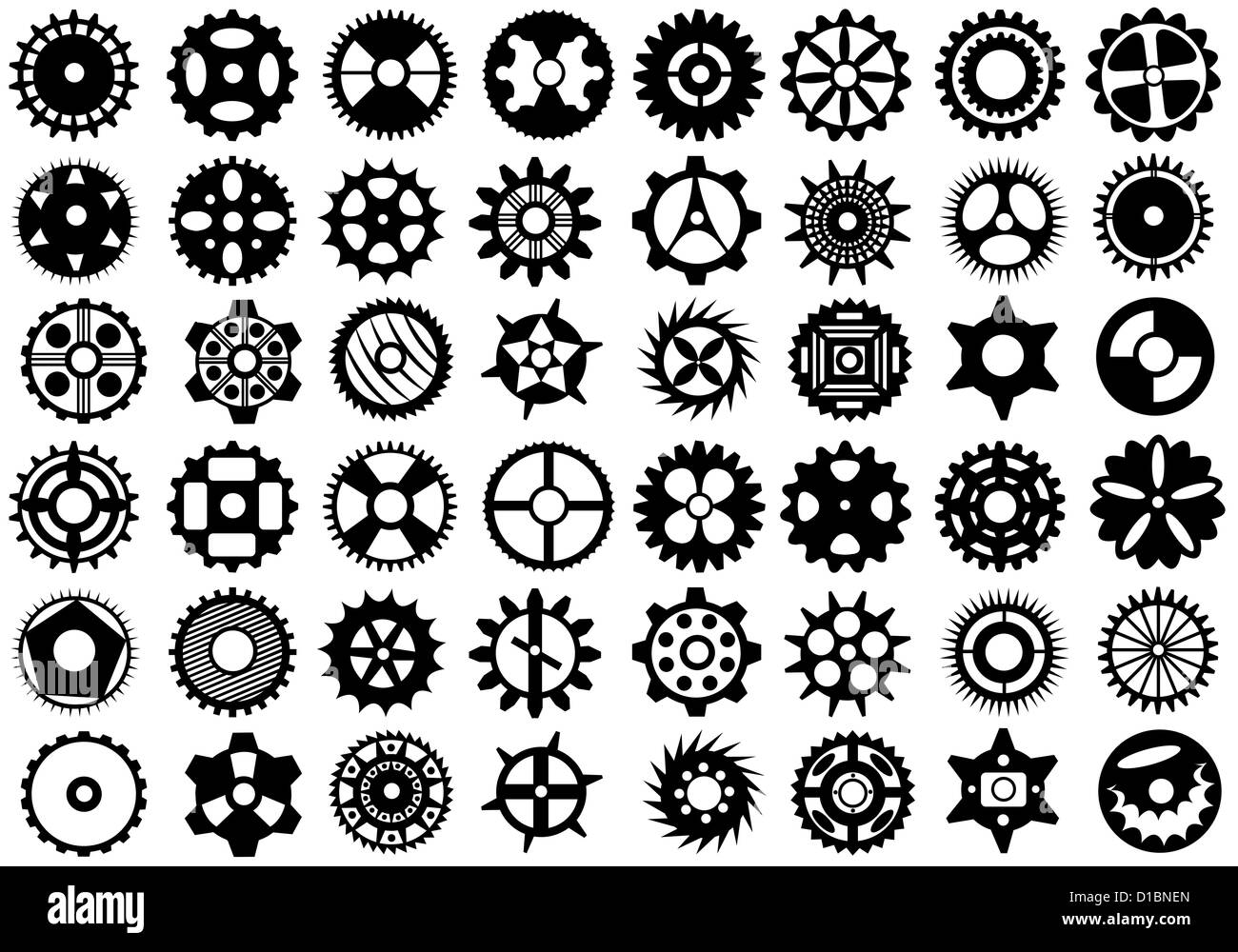 Gears set isolated Stock Photo Alamy