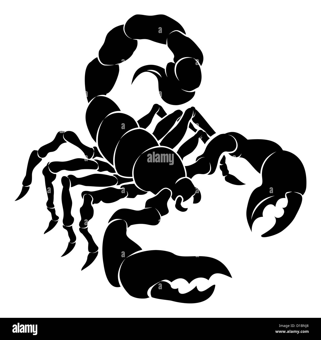 An illustration of a stylised black scorpion perhaps a scorpion tattoo  Stock Photo - Alamy