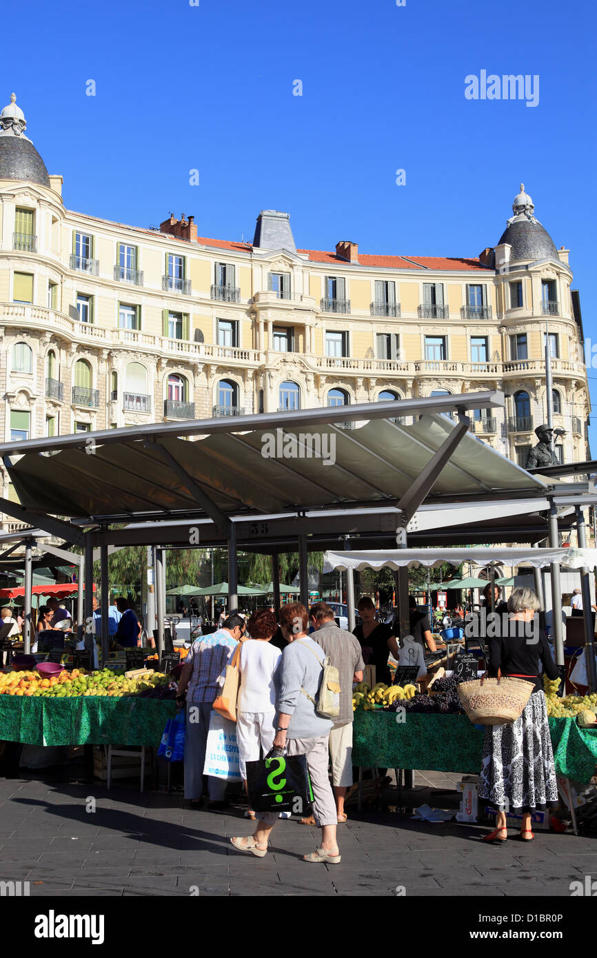 The popular market of La Liberation in Nice city Stock Photo
