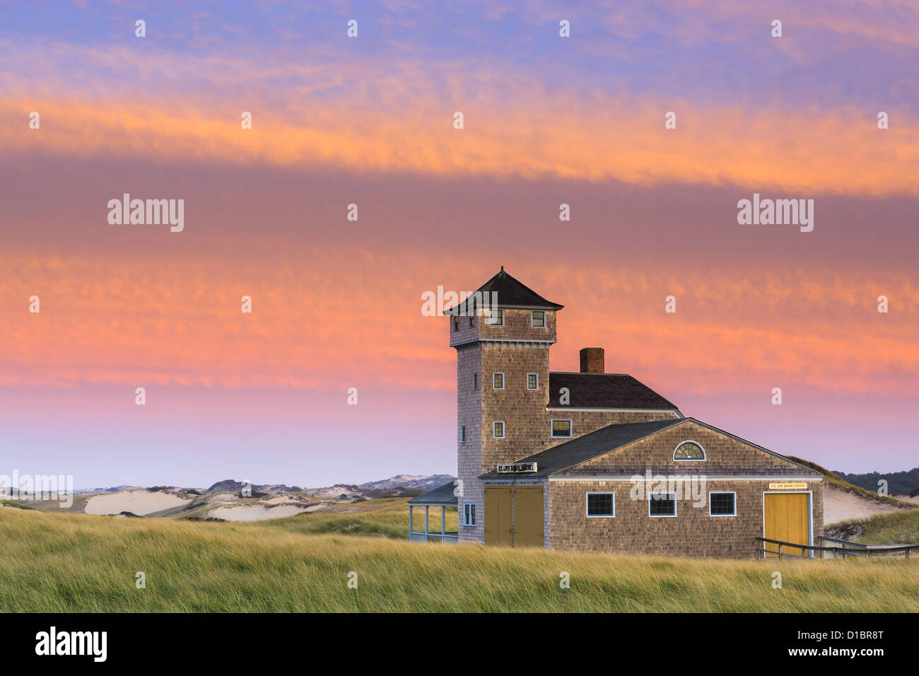 Old Harbor US Life-Saving Station at Race Point near Provincetown, Cape Cod. Stock Photo
