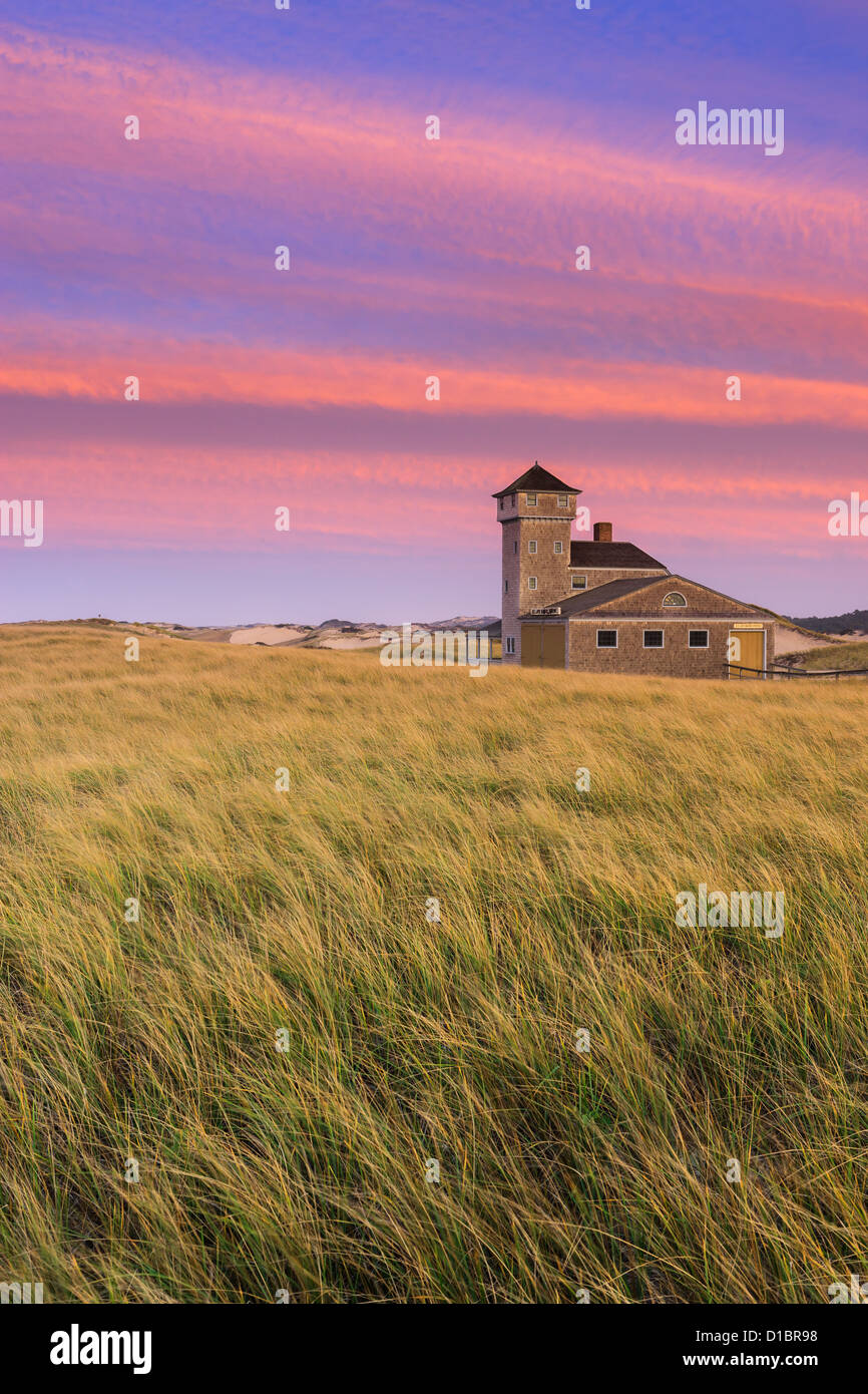 Old Harbor US Life-Saving Station at Race Point near Provincetown, Cape Cod. Stock Photo