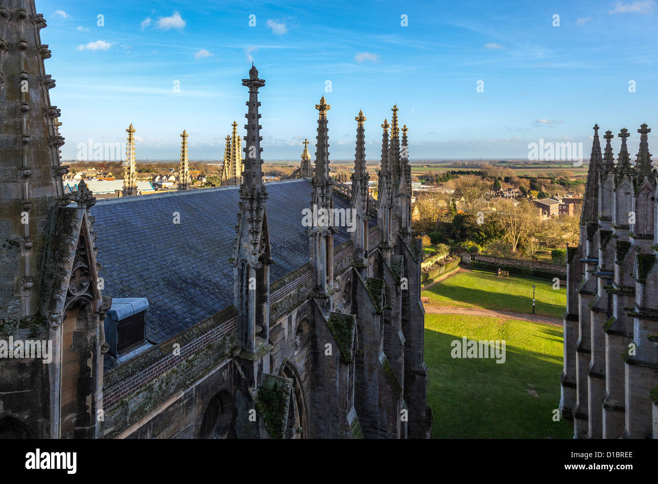 Exterior view of Ely Cathedral roofline Stock Photo - Alamy