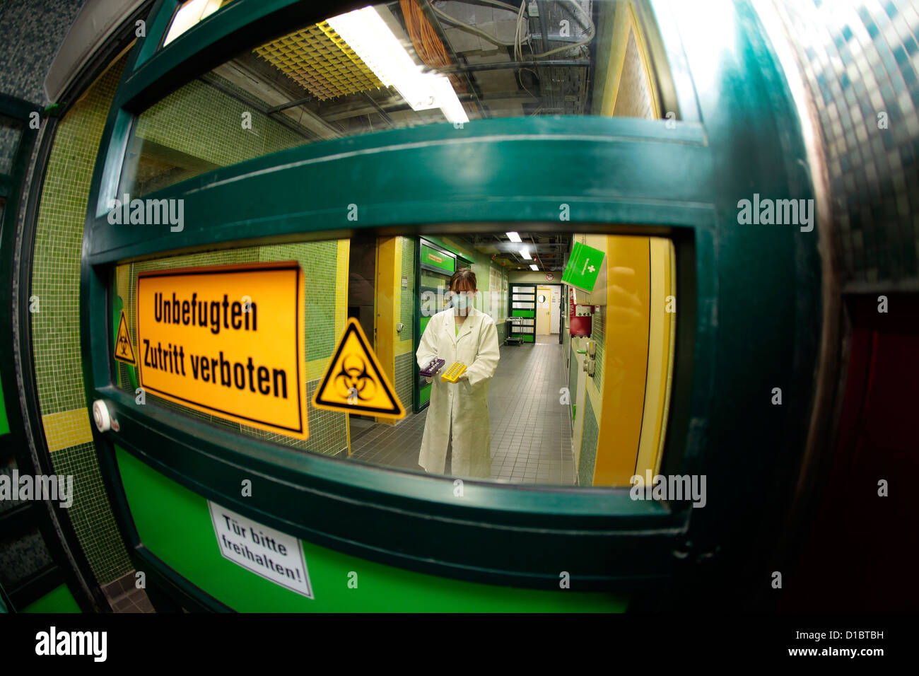 Berlin, Germany, signs on a door in the State Laboratory Berlin-Brandenburg Stock Photo