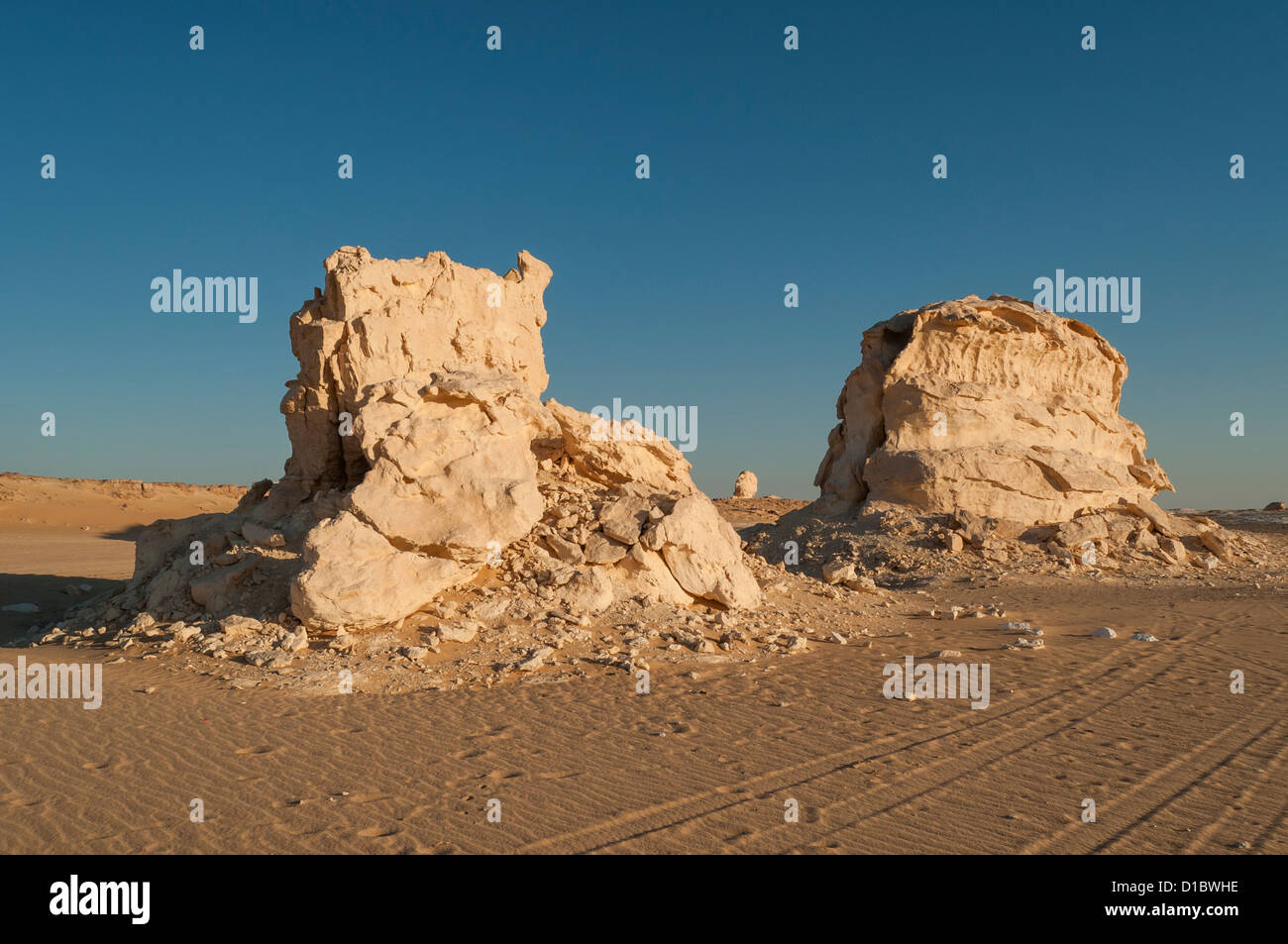 Chalk Rock Formations, White Desert (Sahara el Beyda), Egypt Stock