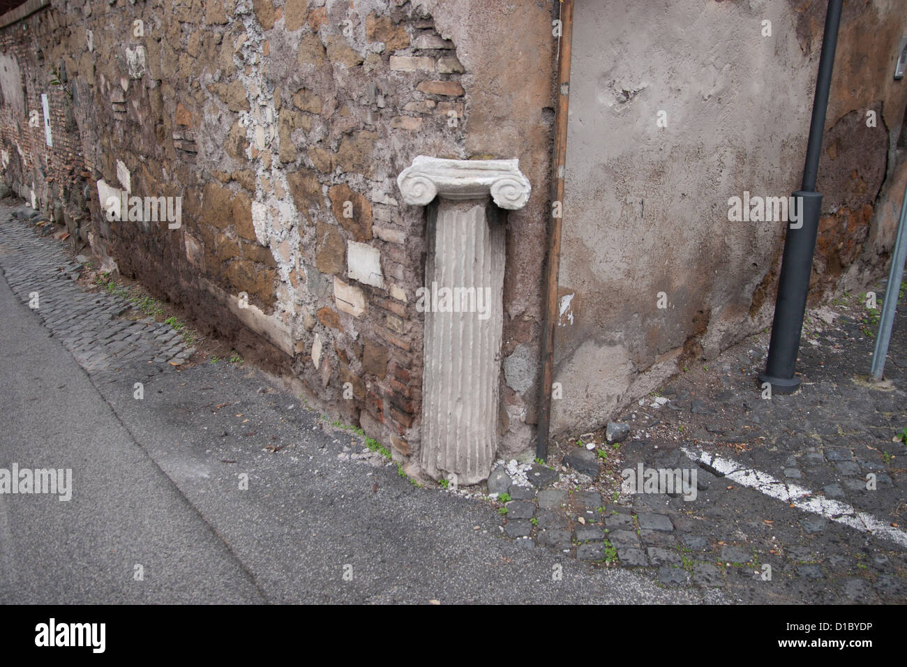 Column Wall Rome Italy Stock Photo Alamy