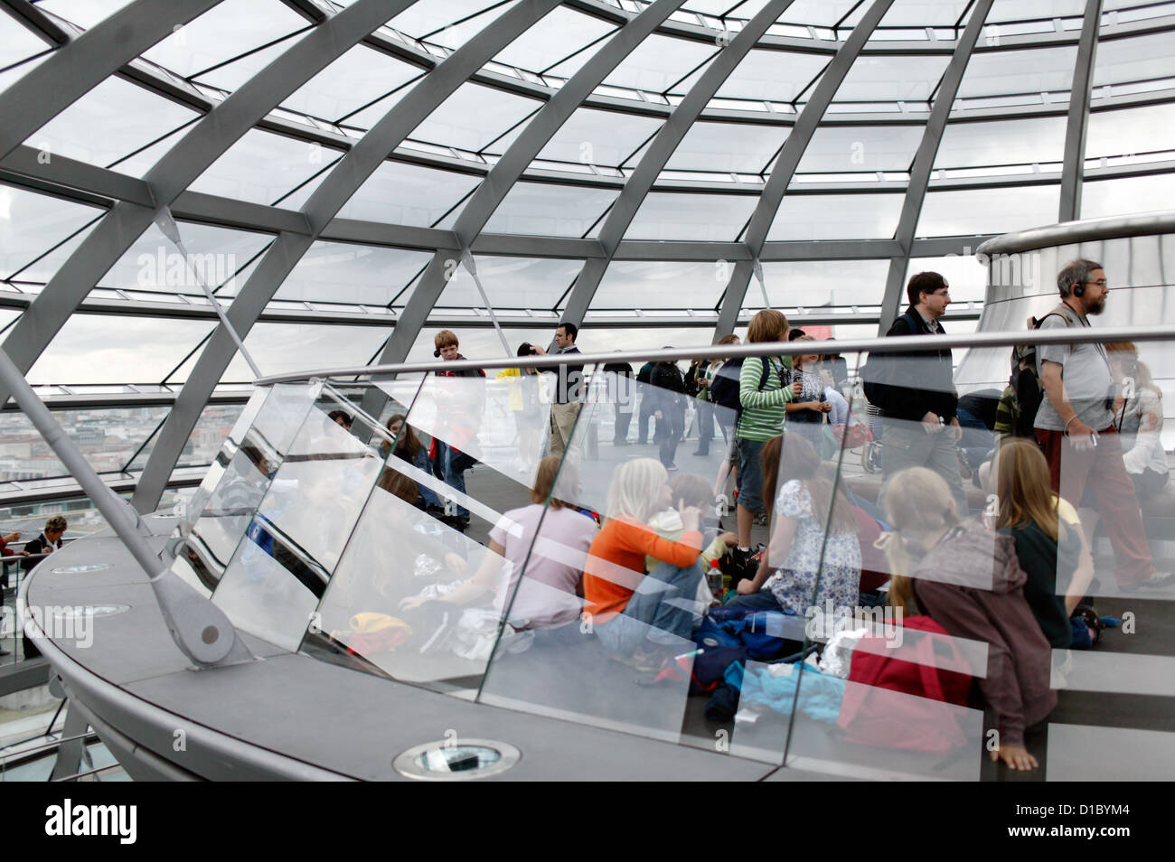 Berlin, Germany, tourists visiting the Reichstag dome Stock Photo