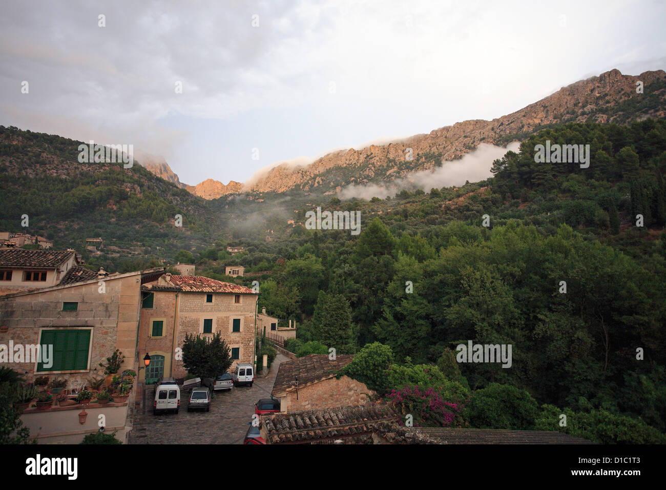 Fornalutx, Spain, Houses of Fornalutx in the Serra de Son Torella Stock Photo