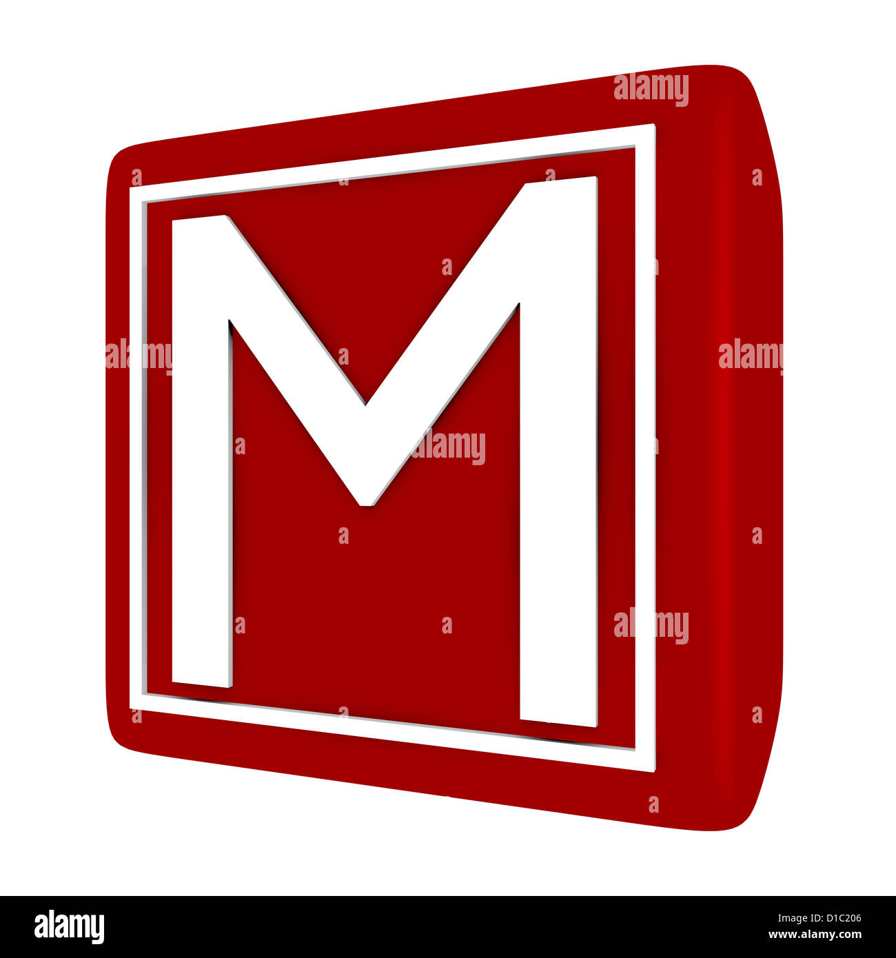3d Render Font Set 1 Letter M Stock Photo - Alamy