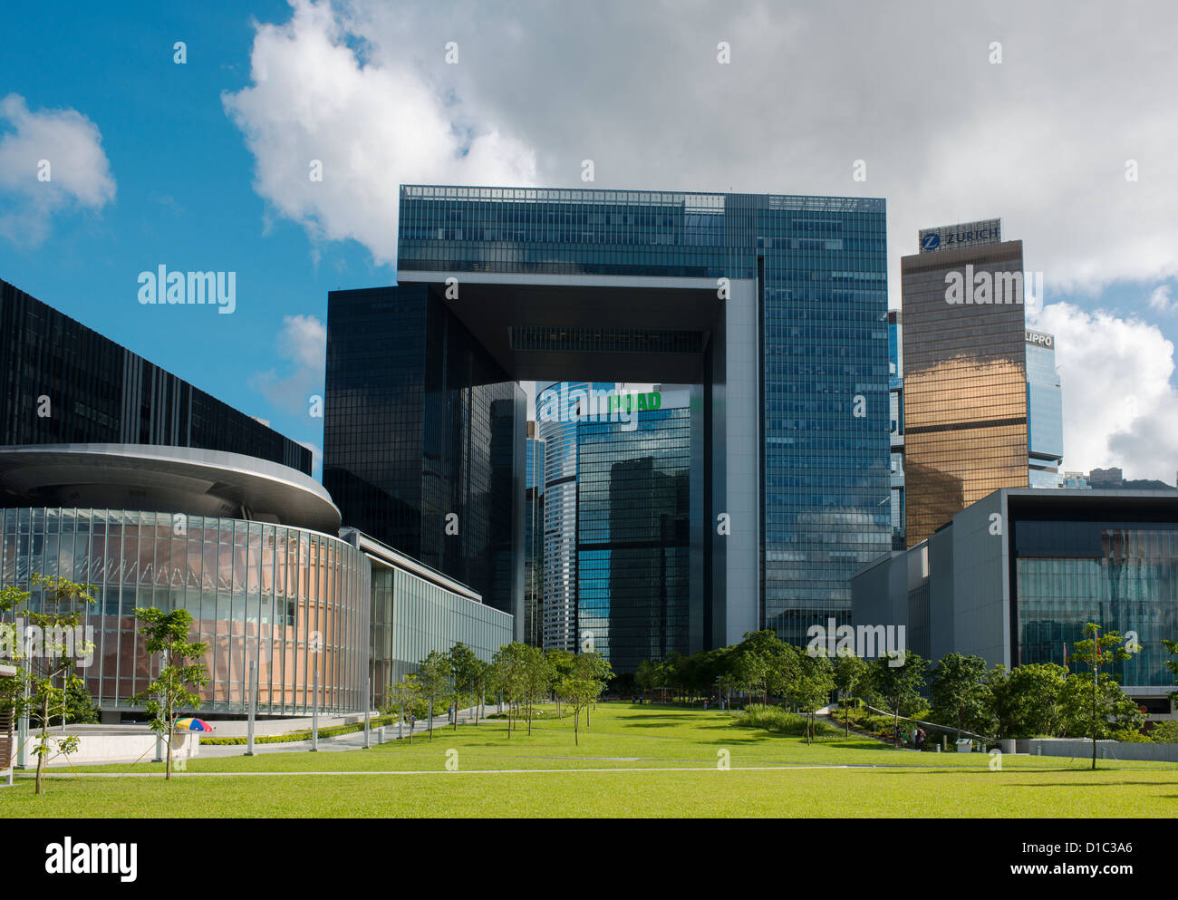 New Hong Kong Government Office Buildings in Tamar Admiralty Hong Kong Stock Photo