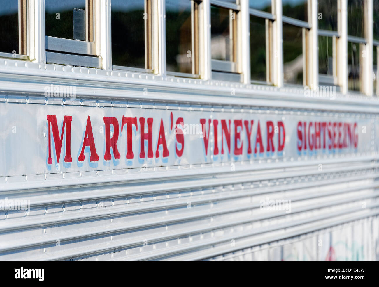 Sightseeing bus, Martha's Vineyard, Massachusetts Stock Photo