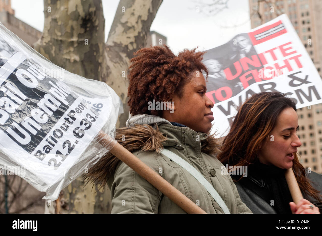 Anti Corporate Bail Out protesters march down Broadway to Battery Park ©Stacy Walsh Rosenstock/Alamy Stock Photo