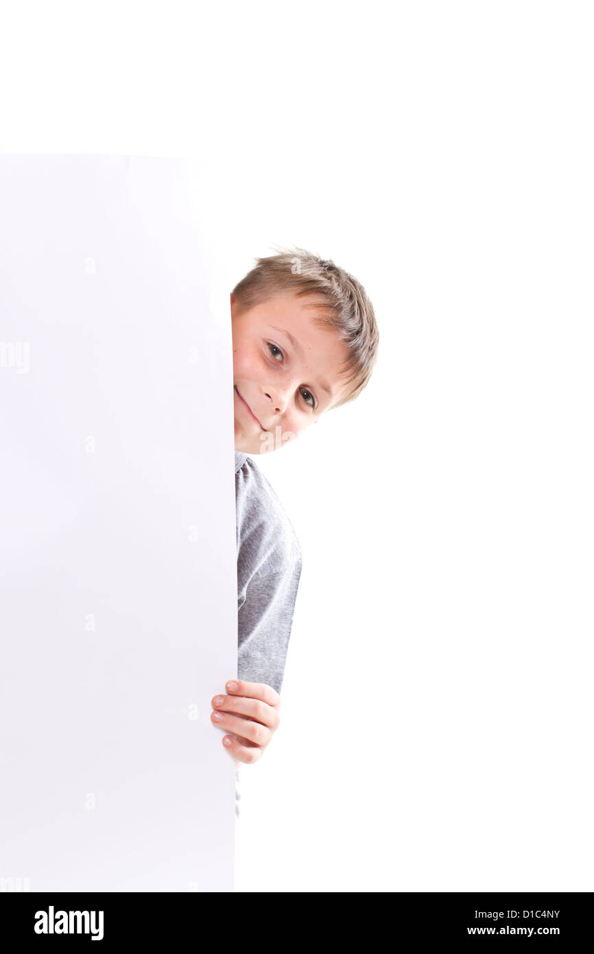 Teenage boy blank sign hi-res stock photography and images - Alamy