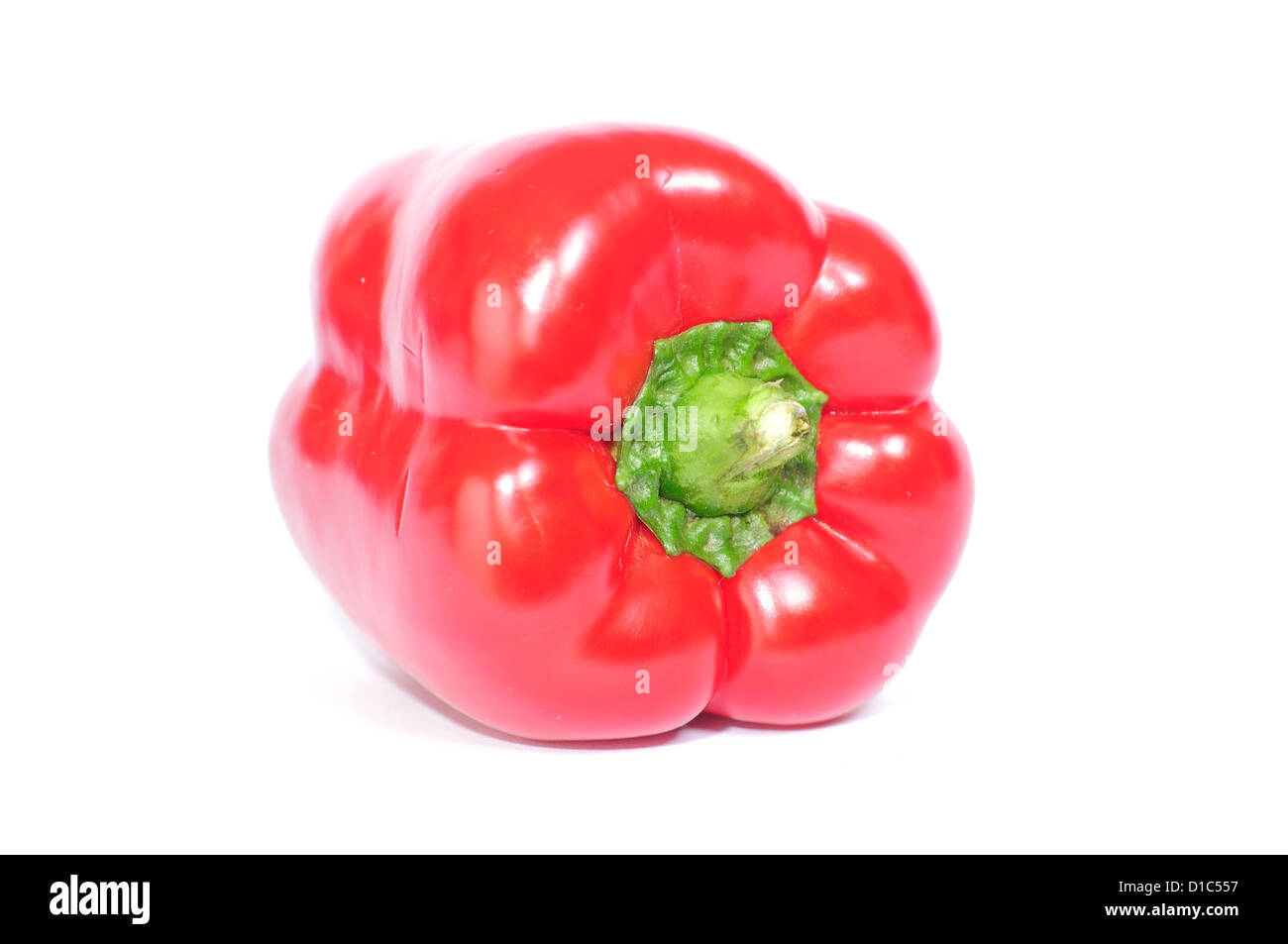 Red bell pepper isolated on white background Stock Photo - Alamy