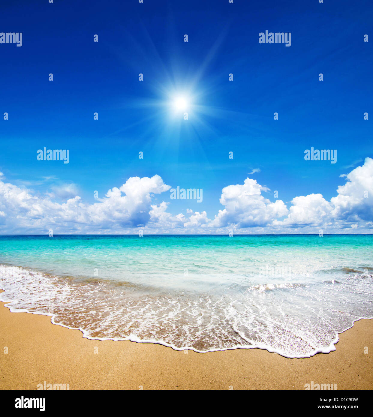 beautiful beach and tropical sea Stock Photo