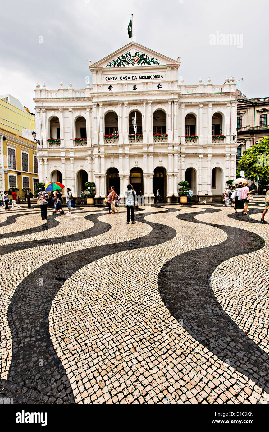 Santa Cada da Misericordia in Senado Square Macau. Stock Photo