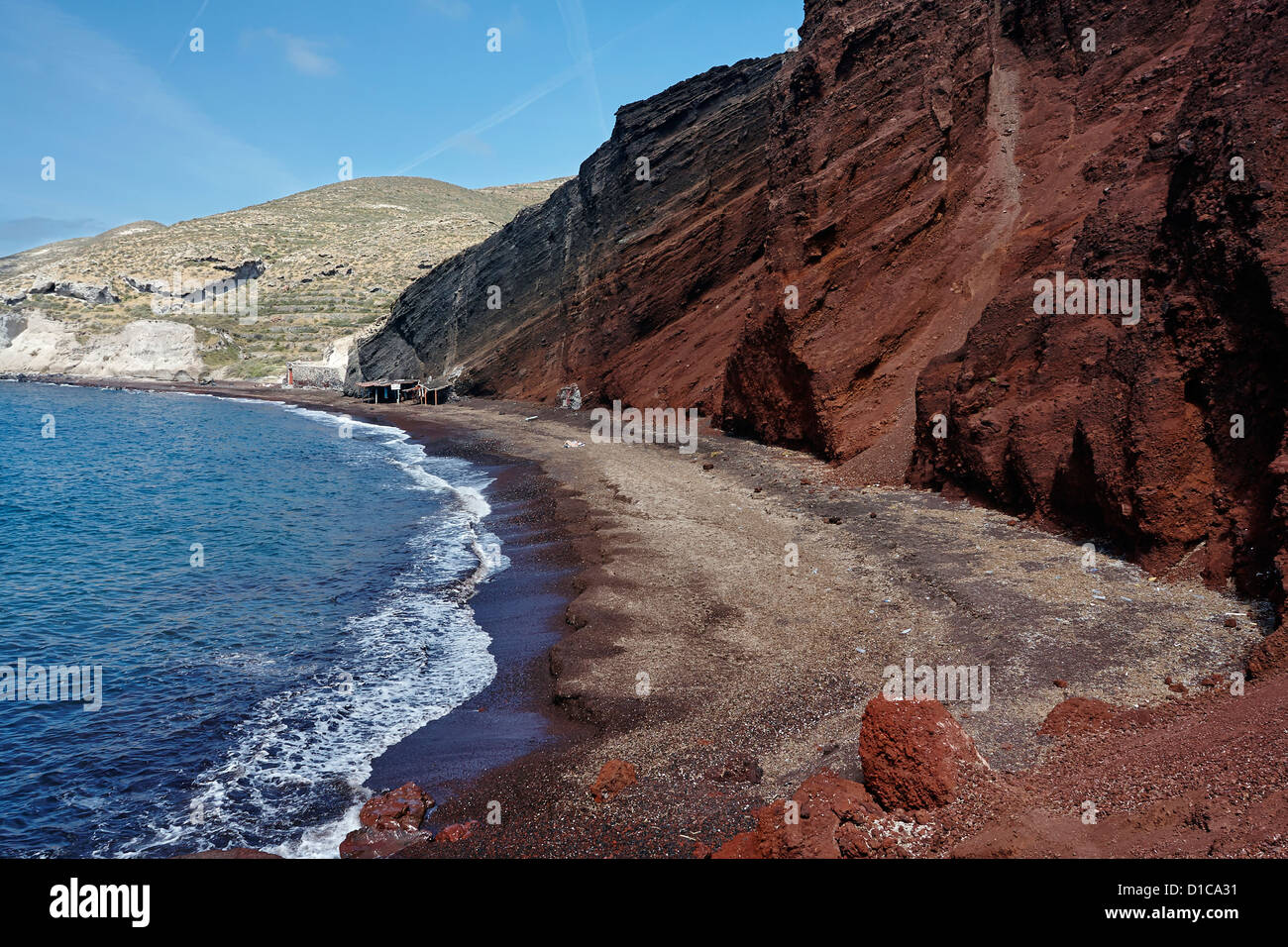 View of the Red Beach, Akrotiri, Santorini, Greece Stock Photo