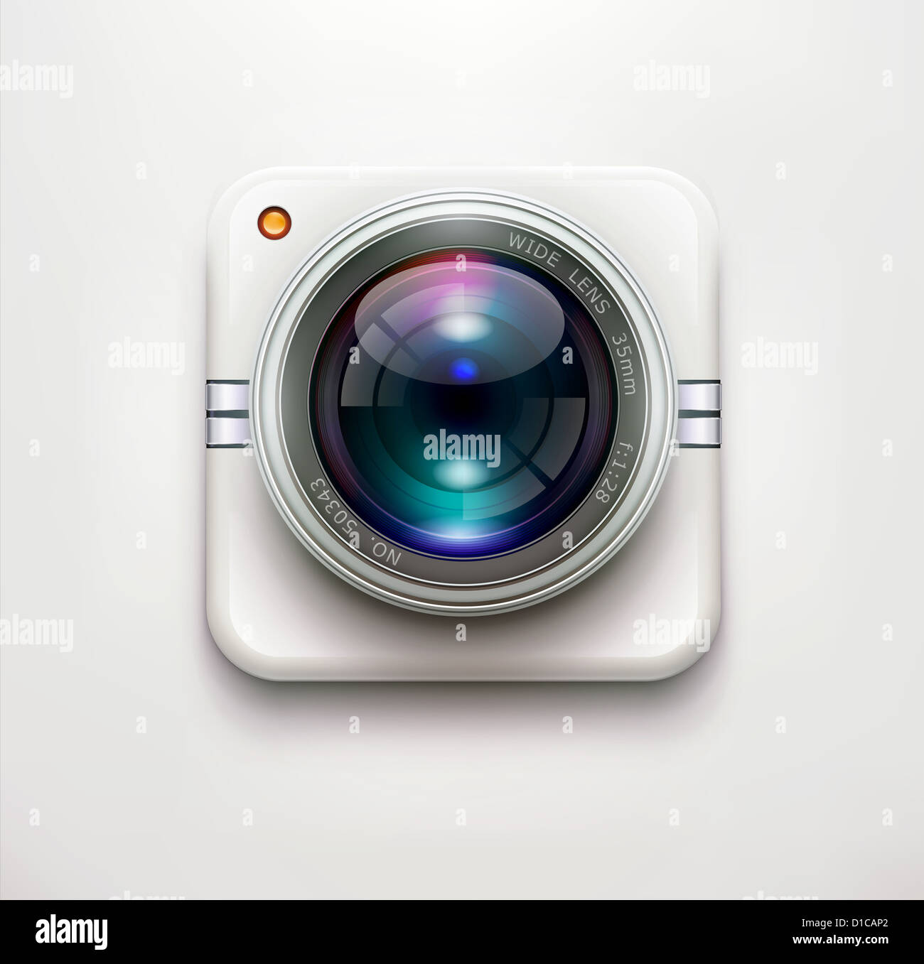 single detailed security camera icon isolated on soft background Stock ...