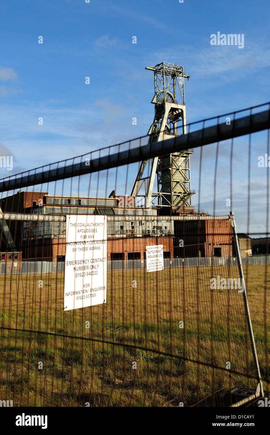 Clipstone Colliery, Notts, UK. 15th December 2012. The colliery which closed in 2003 is wanted for redevelopment ,The 200ft (61m) grade11 listed headstocks are the only part of the old pit that remain (the tallest of thier kind in Europe).MP Mark Spencer (Newark and Sherwood)has joined the growing number of groups who would like them to be demolished. Stock Photo