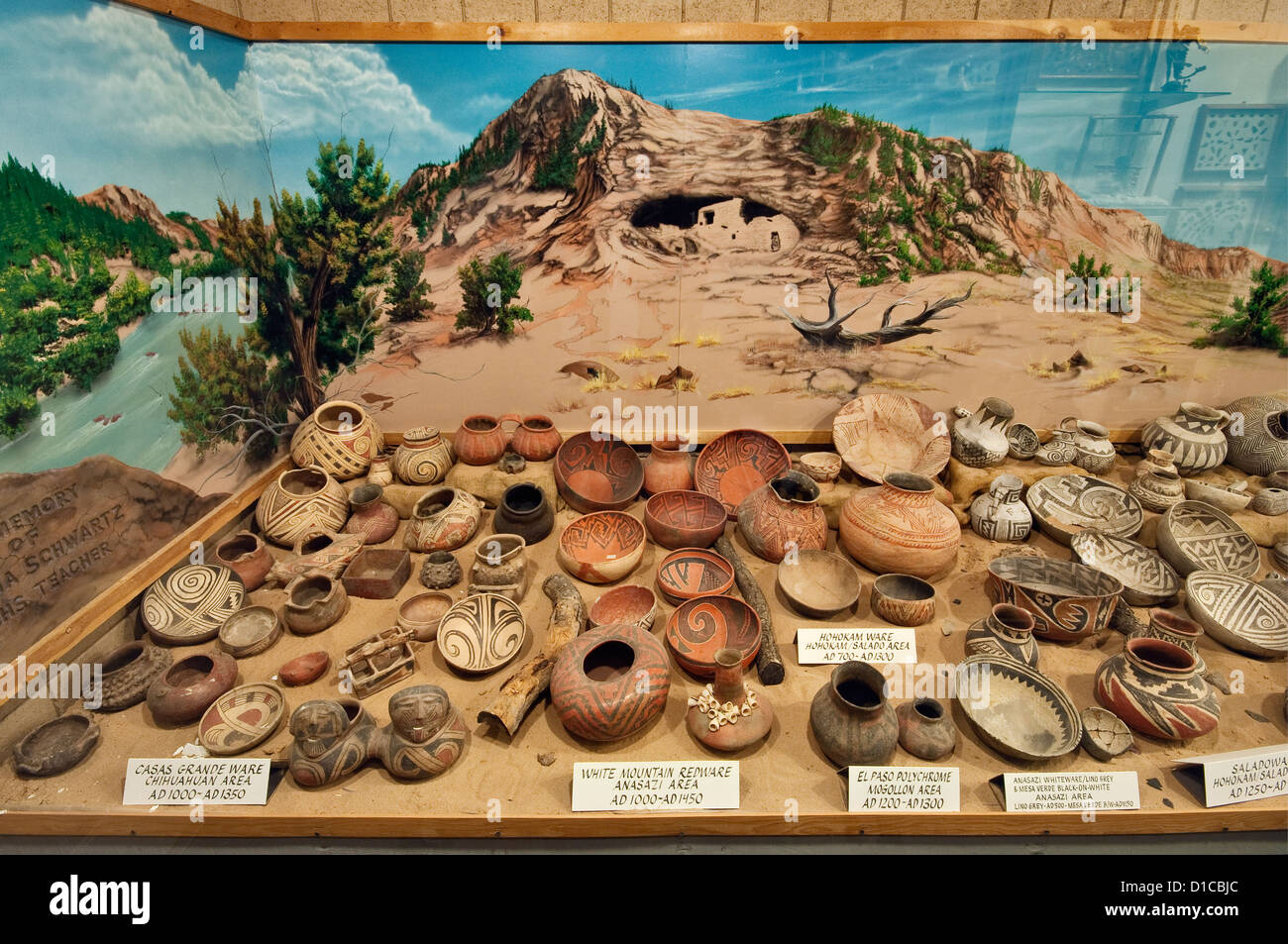 Pottery exhibit at Geronimo Springs Museum in Truth or Consequences