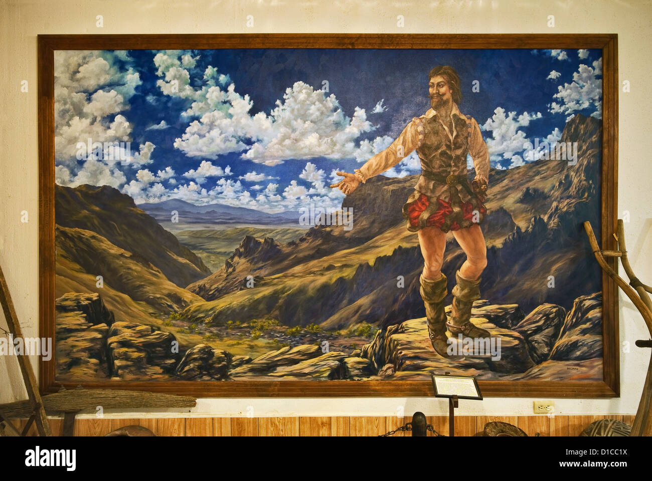 Juan de Onate, mural by Delmas Howe, Heritage Wing at Geronimo Springs