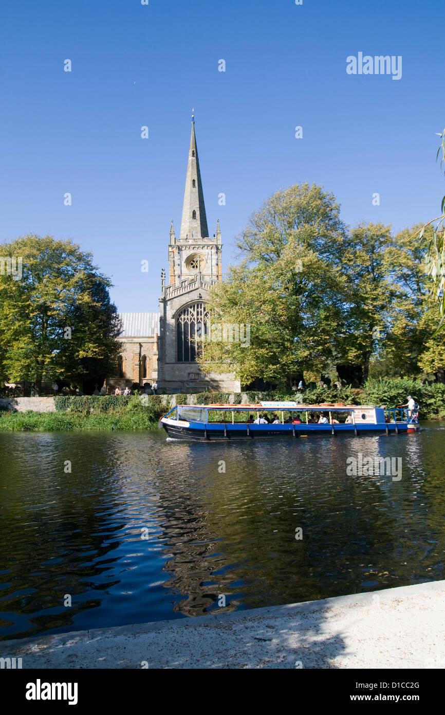 Holy Trinity Church from River Stratford upon Avon Warwickshire England UK Stock Photo