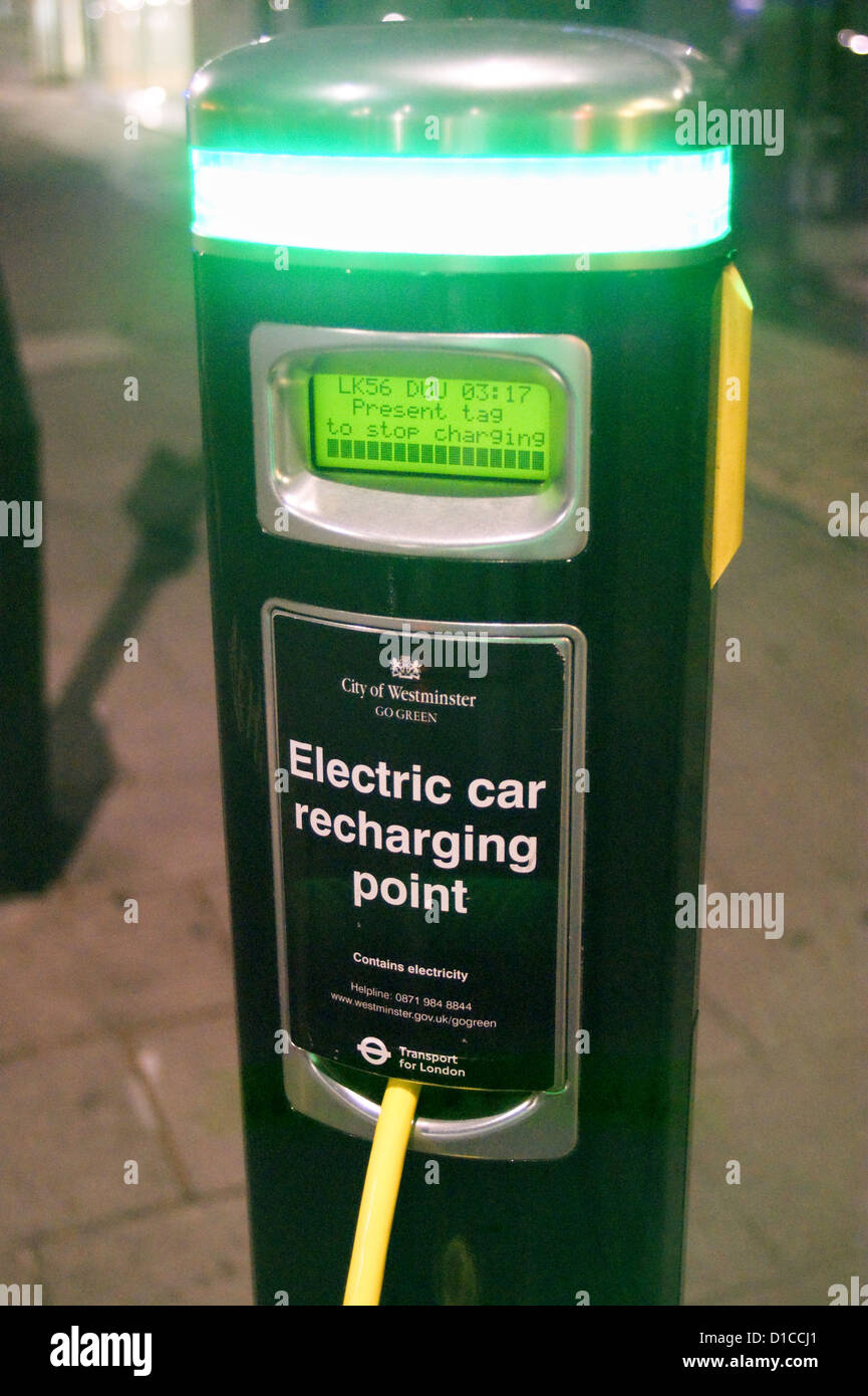 A street electric car charging point provided by Transport for London