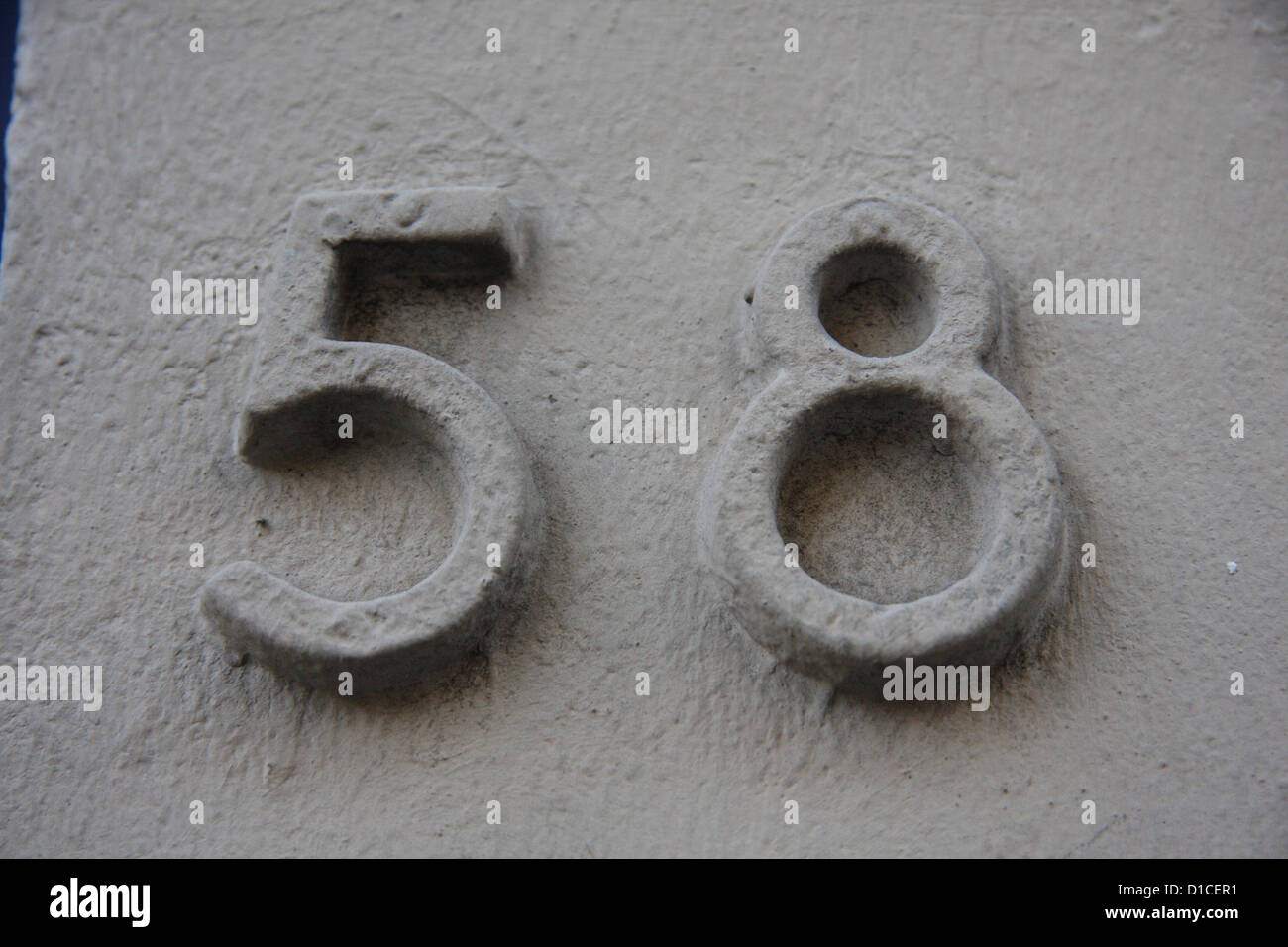 House number 58 sign hi-res stock photography and images - Alamy