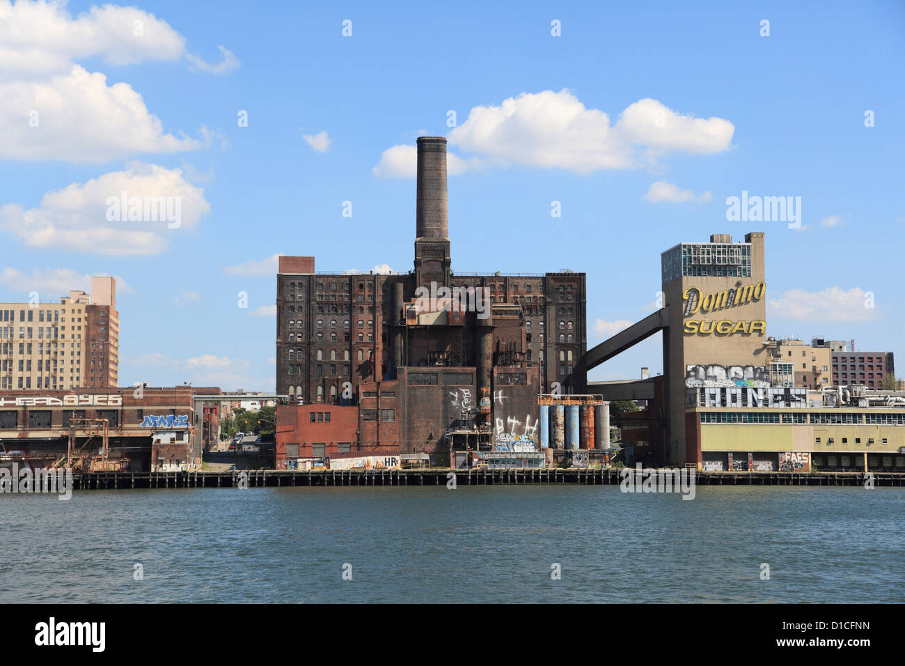 Domino Sugar Factory East River Williamsburg Brooklyn New York City USA Stock Photo