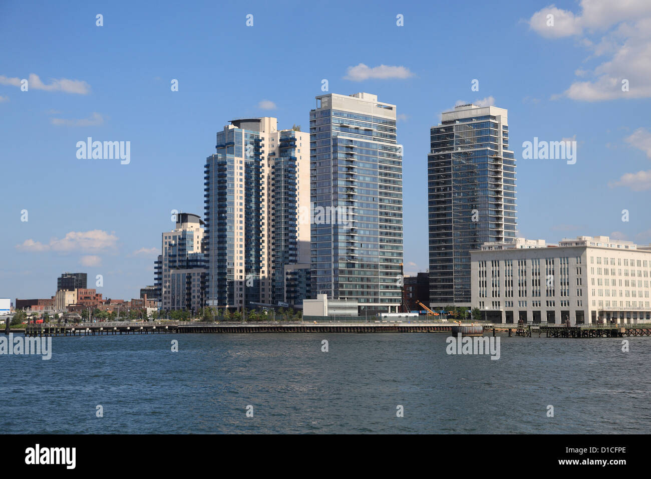 Waterfront, Highrise Condos, Northside Piers, Williamsburg, Brooklyn, New York City, USA Stock
