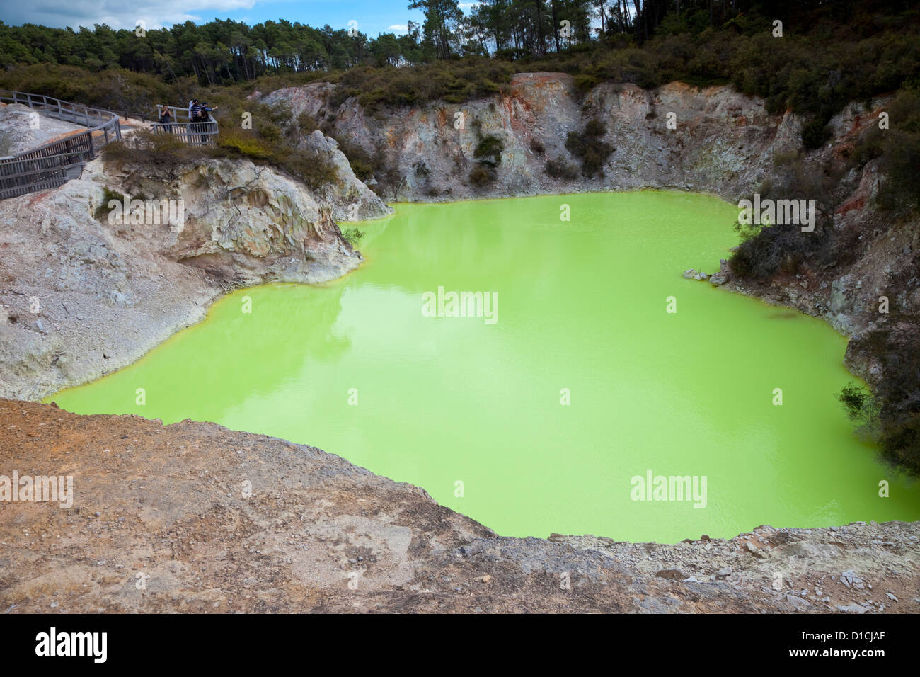 The Devil's Bath, Waiotapu Thermal Area, near Rotorua, north island, New Zealand. Stock Photo