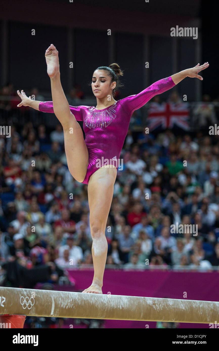 Alexandra Raisman (USA) competing on the balance beam during the Women's Individual All-Around Stock Photo