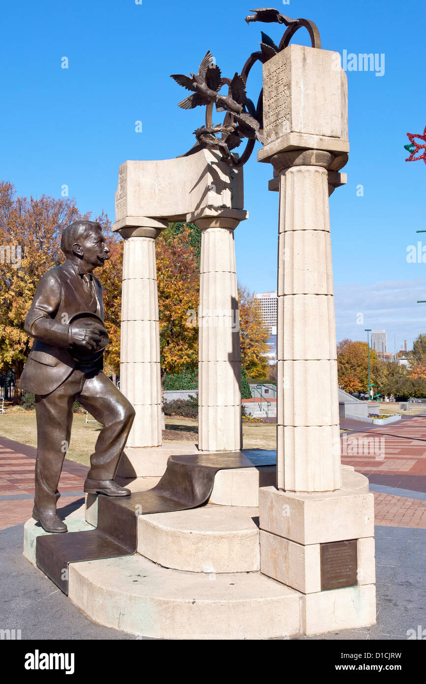 Side view of Statue of Pierre de Coubertin at the Centennial Olympic Park ,Atlanta, Geogia, USA Stock Photo