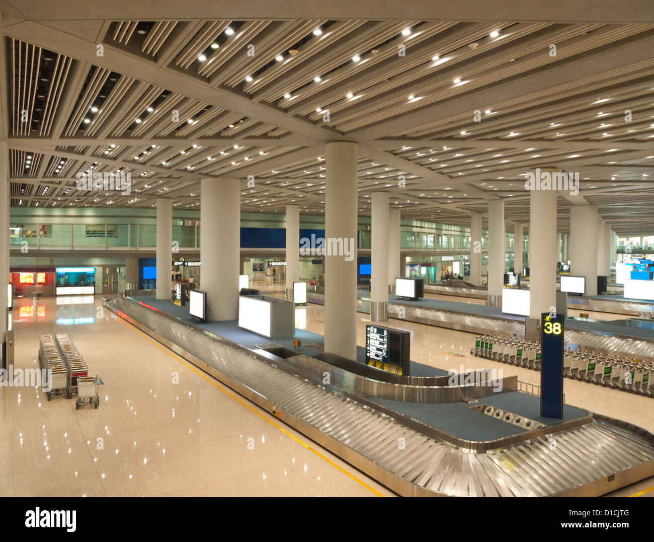 Baggage conveyor area at airport Stock Photo