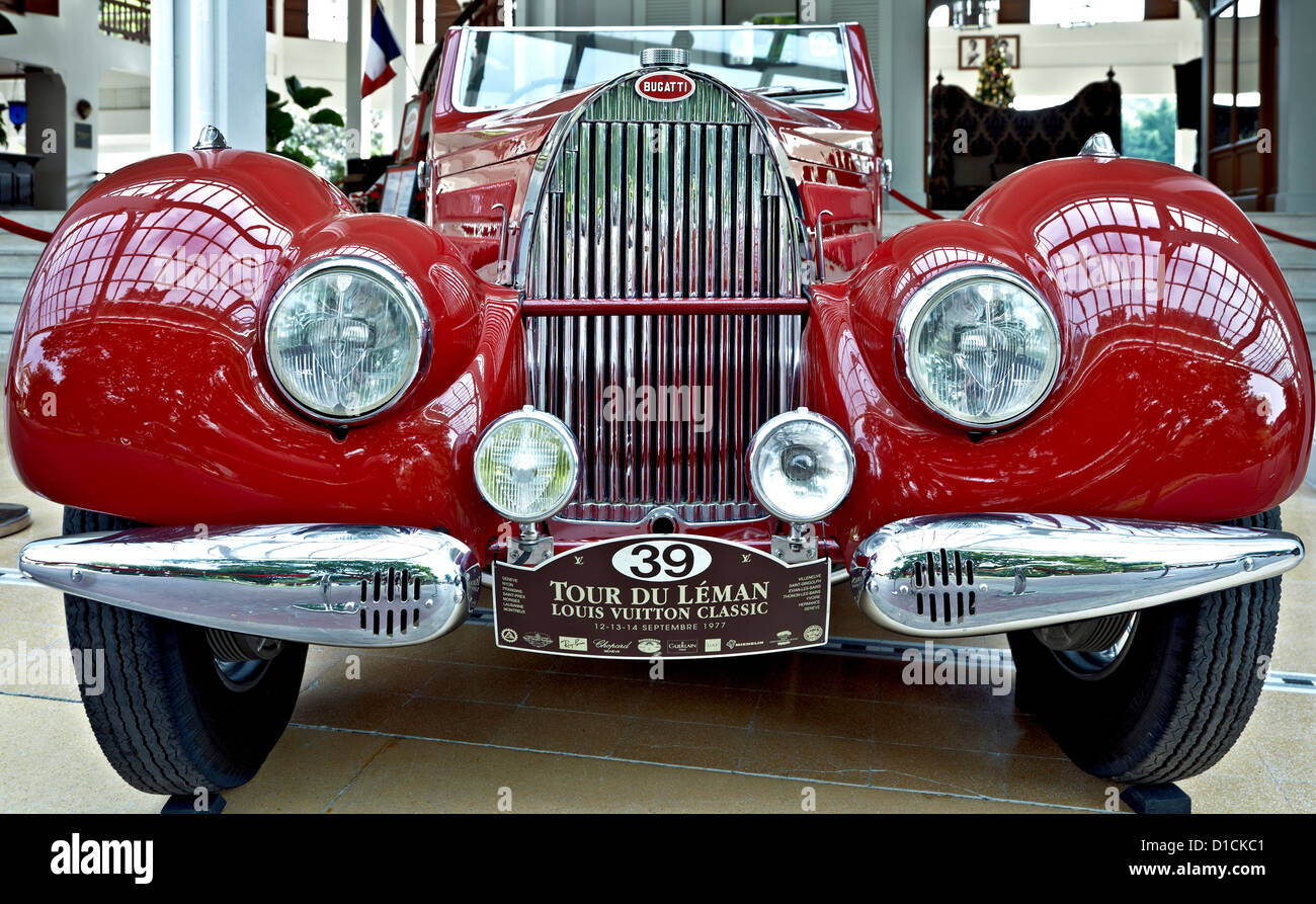 1938 Bugatti type 57 classic vintage motor car in red. Thailand S. E. Asia  Stock Photo - Alamy