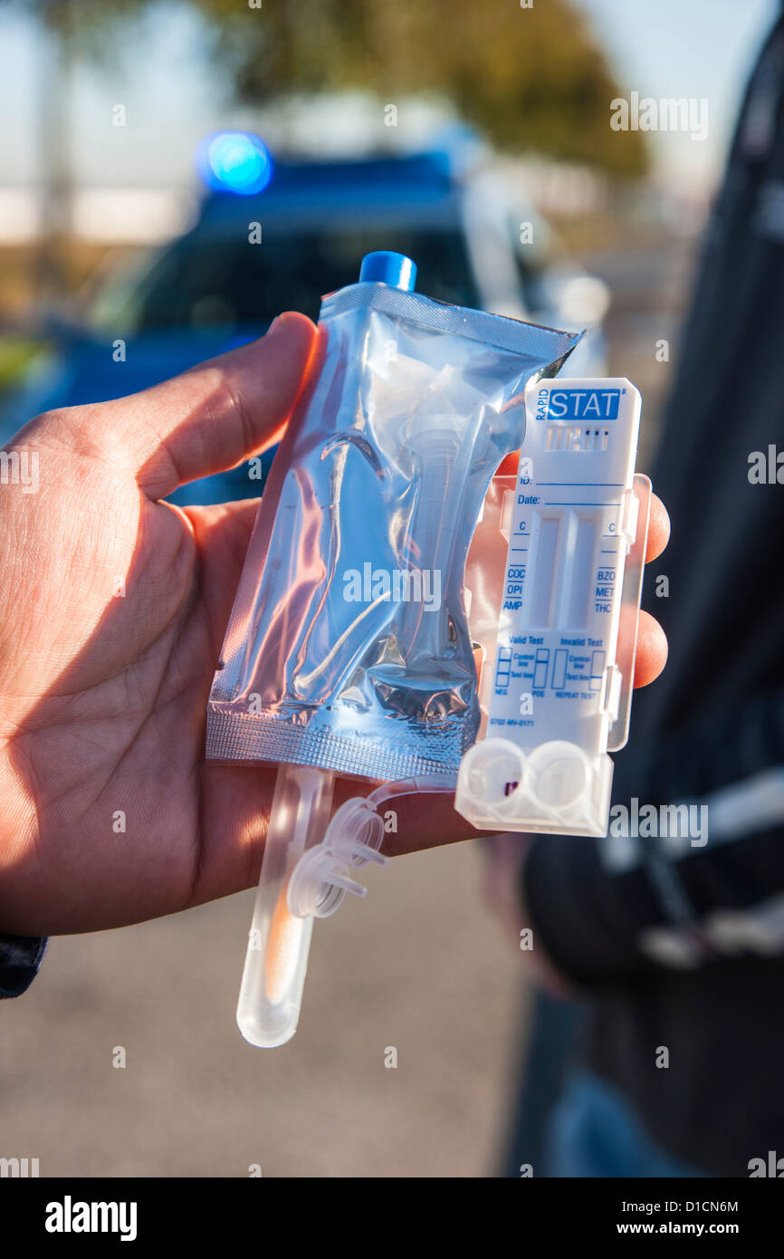 Police, drug screening test. Stock Photo