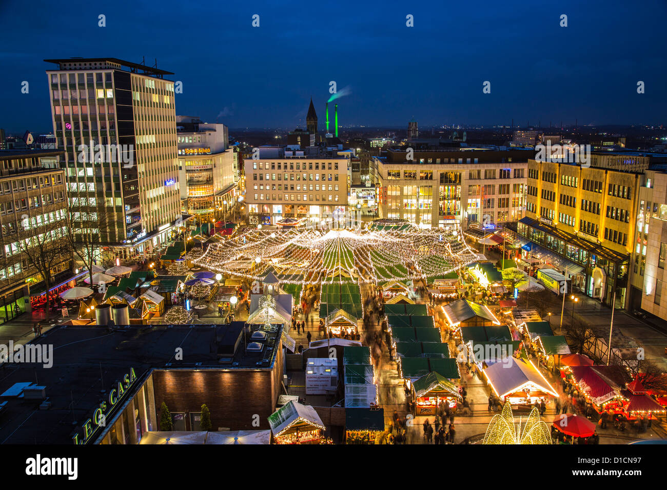 Christmas market in the city center of Essen, Germany, Europe Stock