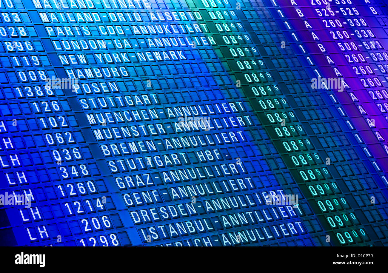 Timeboard in the modern airport Stock Photo