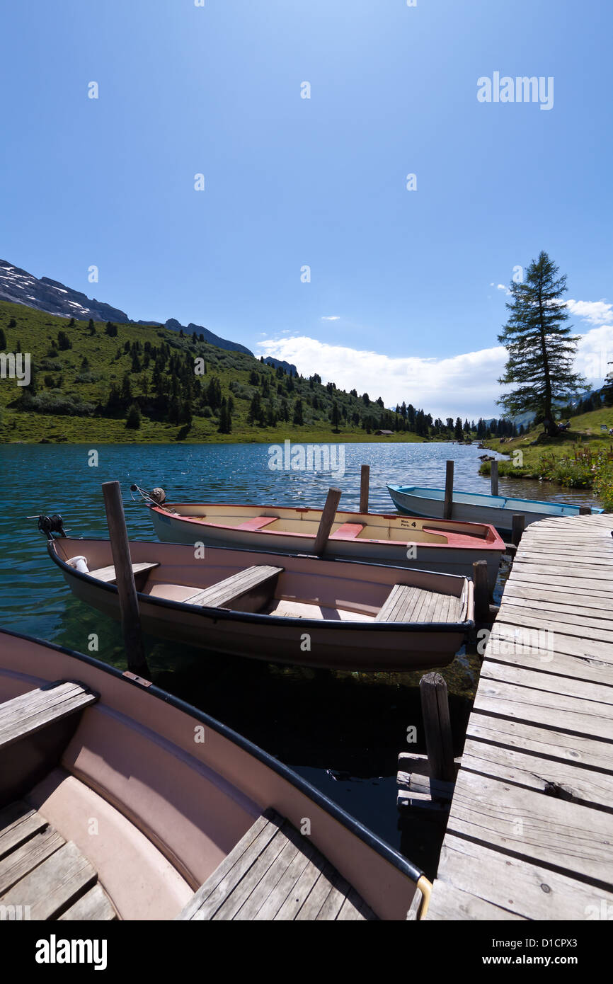 Boats alpine mountain lake hi-res stock photography and images - Alamy