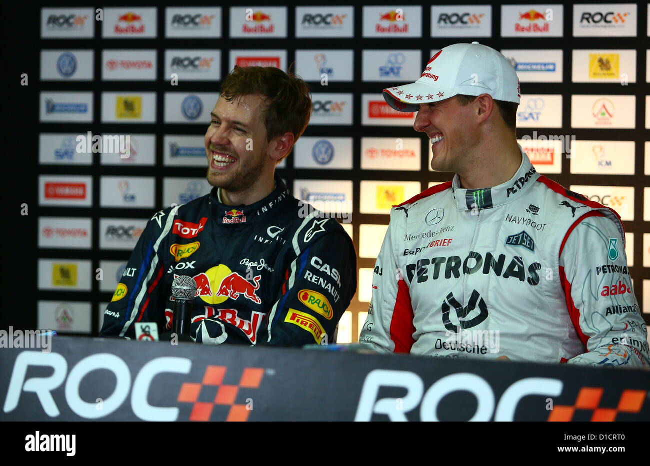 15.12.2012. Bangkok, THAILAND; Michael Schumacher and Sebastian Vettel ...