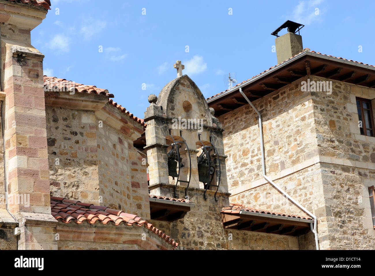 Bell tower. Monasterio de Santo Toribio de Liébana. Camaleño,  Cantabria, Spain. 06Jul12 Stock Photo