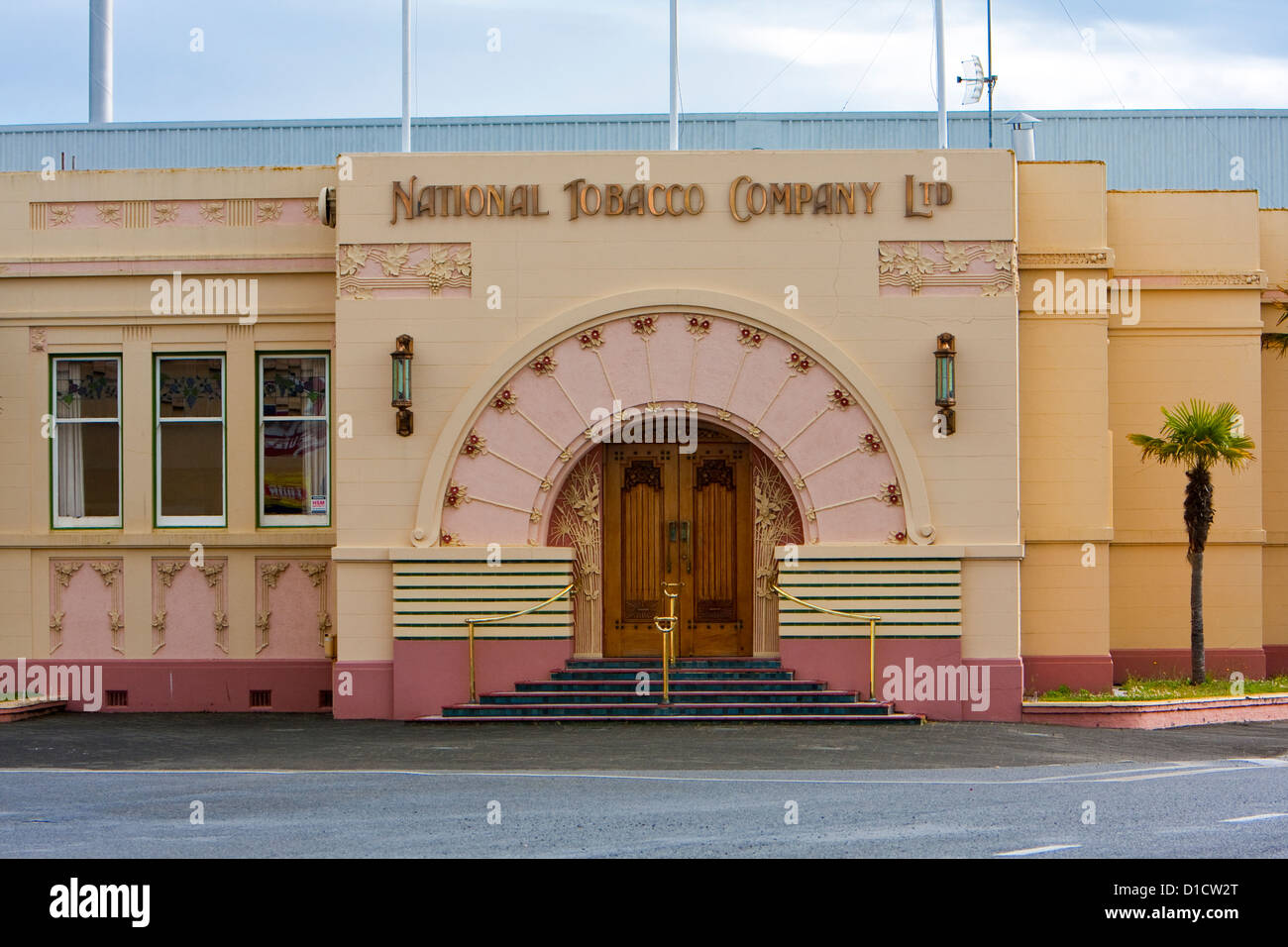 national tobacco company Building, Art Deco Style, Napier, north island, New Zealand Stock Photo National Tobacco Company tins from